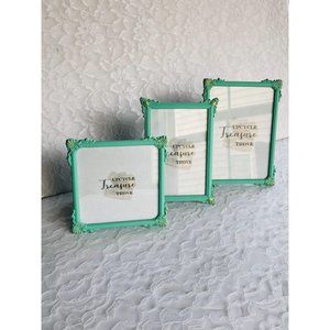 Trio of Mint and Gold Picture Frames